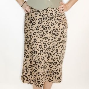 Animal Print Midi Skirt